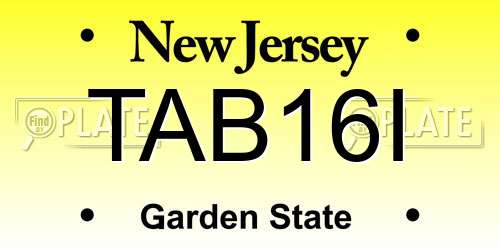 TAB16I New Jersey License Plate