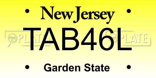 TAB46L New Jersey License Plate