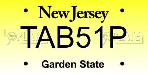TAB51P New Jersey License Plate