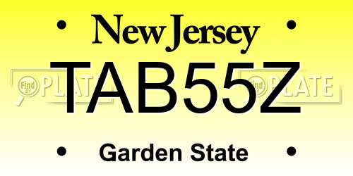 TAB55Z New Jersey License Plate