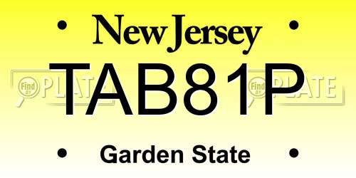 TAB81P New Jersey License Plate