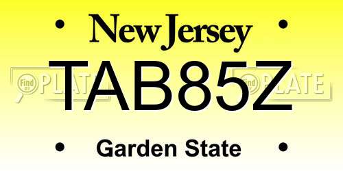 TAB85Z New Jersey License Plate