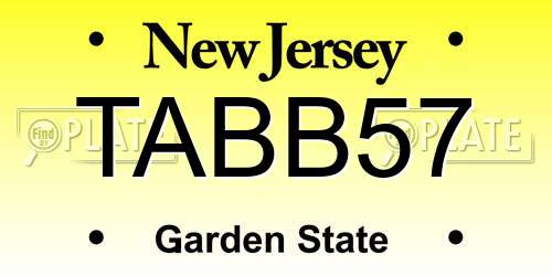 TABB57 New Jersey License Plate
