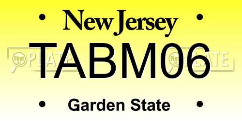 TABM06 New Jersey License Plate
