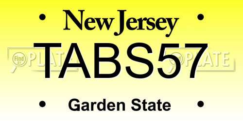 TABS57 New Jersey License Plate