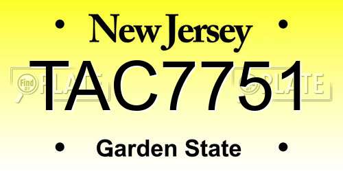 TAC7751 New Jersey License Plate