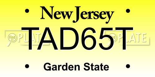 TAD65T New Jersey License Plate