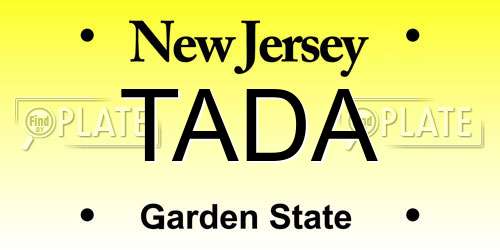 TADA New Jersey License Plate
