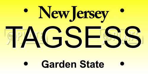 TAGSESS New Jersey License Plate