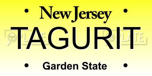 TAGURIT New Jersey License Plate