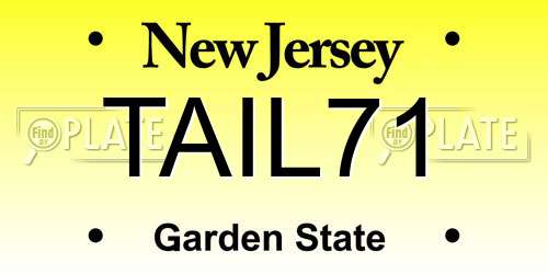 TAIL71 New Jersey License Plate