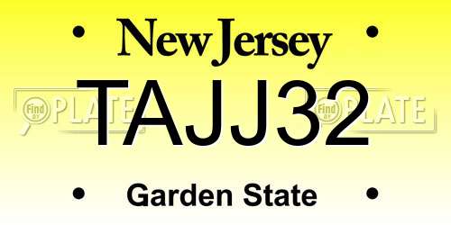 TAJJ32 New Jersey License Plate