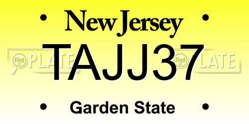 TAJJ37 New Jersey License Plate