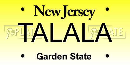 TALALA New Jersey License Plate