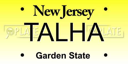TALHA New Jersey License Plate