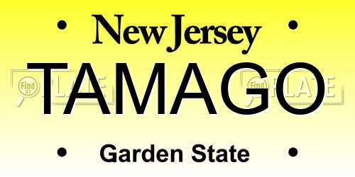 TAMAGO New Jersey License Plate