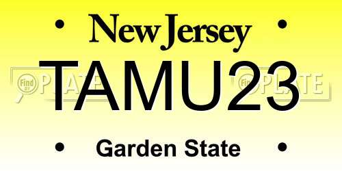TAMU23 New Jersey License Plate