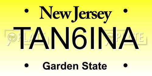 TAN6INA New Jersey License Plate