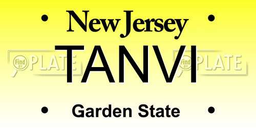 TANVI New Jersey License Plate