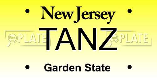 TANZ New Jersey License Plate