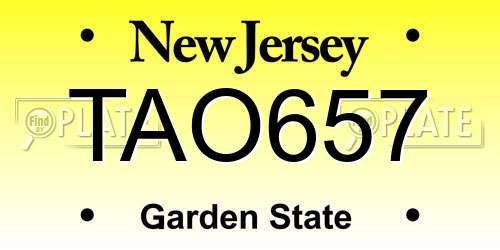 TAO657 New Jersey License Plate