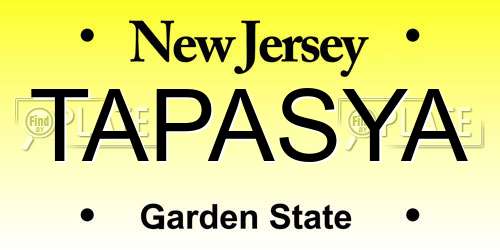 TAPASYA New Jersey License Plate