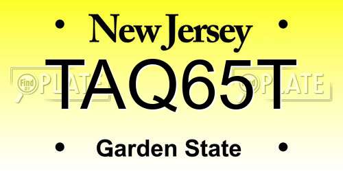 TAQ65T New Jersey License Plate