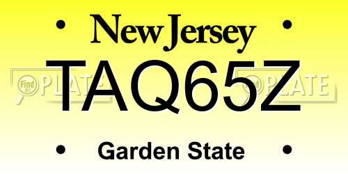 TAQ65Z New Jersey License Plate