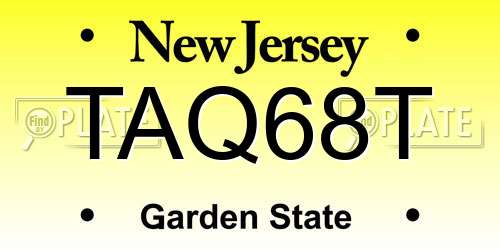 TAQ68T New Jersey License Plate