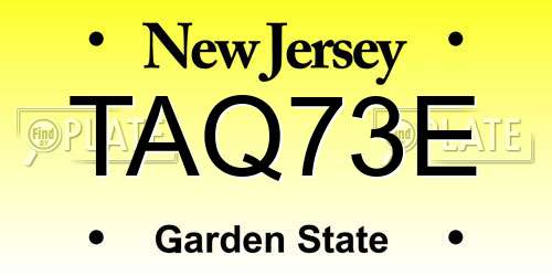 TAQ73E New Jersey License Plate