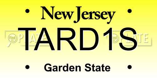 TARD1S New Jersey License Plate