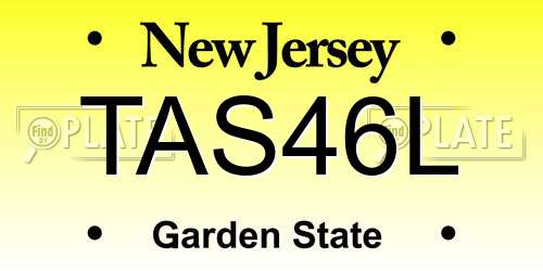 TAS46L New Jersey License Plate
