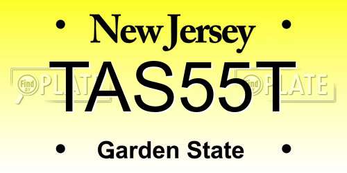 TAS55T New Jersey License Plate