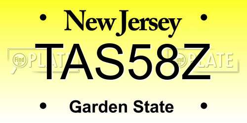 TAS58Z New Jersey License Plate