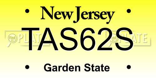 TAS62S New Jersey License Plate