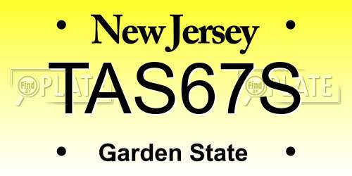 TAS67S New Jersey License Plate
