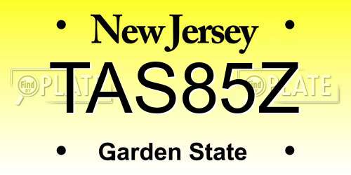 TAS85Z New Jersey License Plate