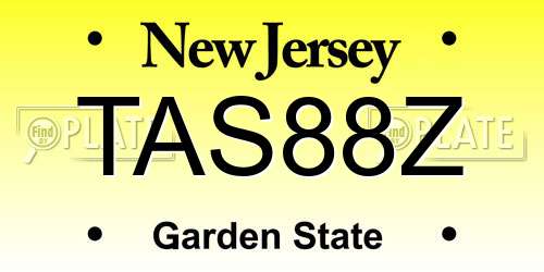 TAS88Z New Jersey License Plate