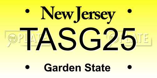 TASG25 New Jersey License Plate