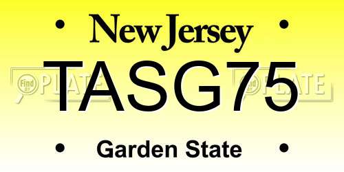 TASG75 New Jersey License Plate