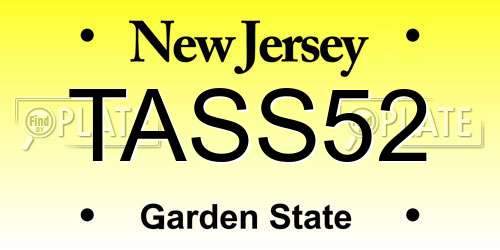 TASS52 New Jersey License Plate