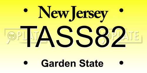 TASS82 New Jersey License Plate