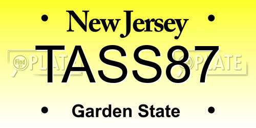 TASS87 New Jersey License Plate