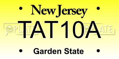 TAT10A New Jersey License Plate