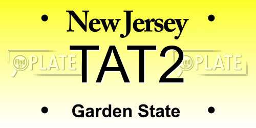 TAT2 New Jersey License Plate