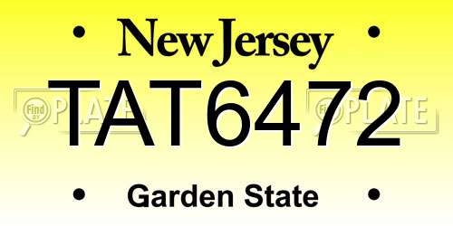 TAT6472 New Jersey License Plate