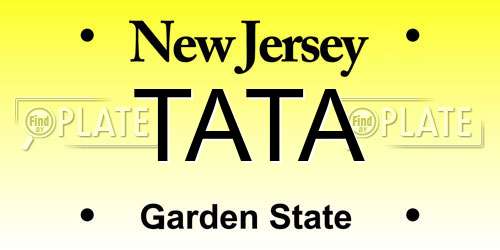 TATA New Jersey License Plate