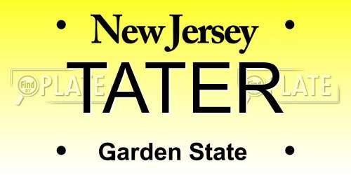 TATER New Jersey License Plate