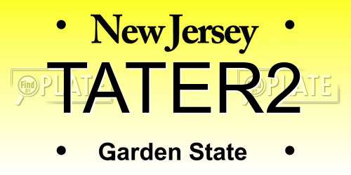 TATER2 New Jersey License Plate