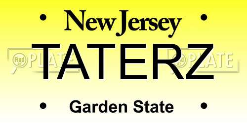 TATERZ New Jersey License Plate